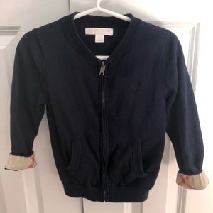 Burberry Kid’s Zipper Cotton Sweater, 3T